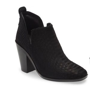 Jeffrey Campbell Rosee Bootie in Black Suede Snake Leather - size 8.5